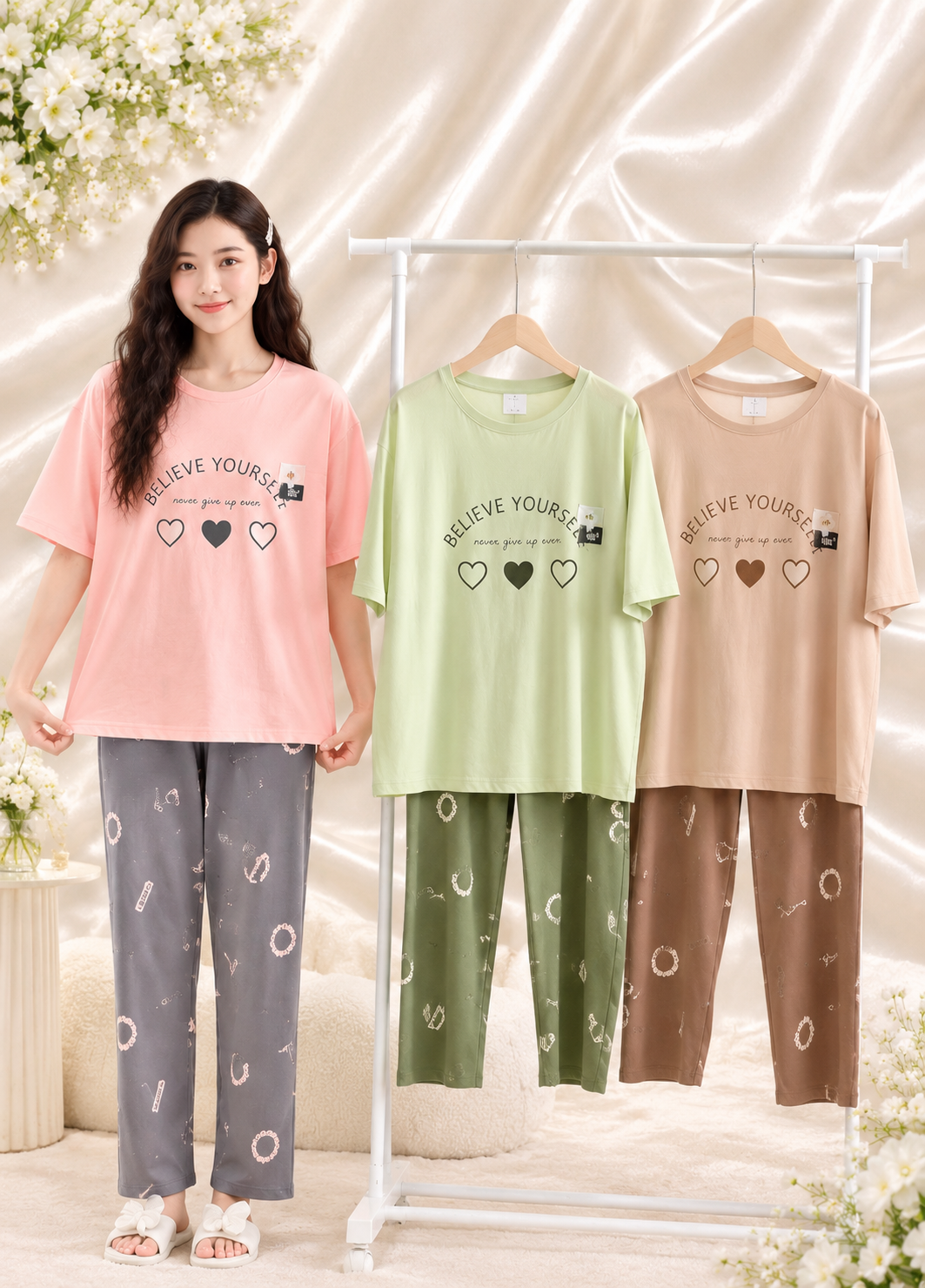 China Night Set With Beautiful Prints 3499